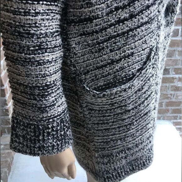 ZARA KNITS Oversized Chunky Knit Cardigan Sweater Ecru Black 3859/131 Sz Small - Picture 8 of 14